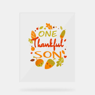 Panneau En Acrylique Un Fils Remerciant Chemise Famille Thanksgiving 20