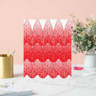 Panneau En Acrylique un fond rouge et blanc avec beaucoup de points
