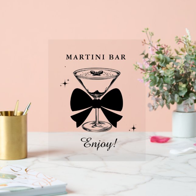 Panneau En Acrylique Un Martini Un Peu Plus Ancien Martini Bar Annivers (Mariage)