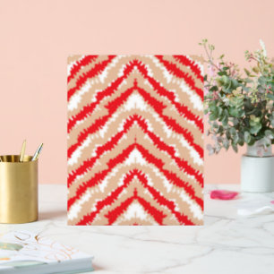 Panneau En Acrylique un motif en zigzag rouge et blanc sur fond blanc