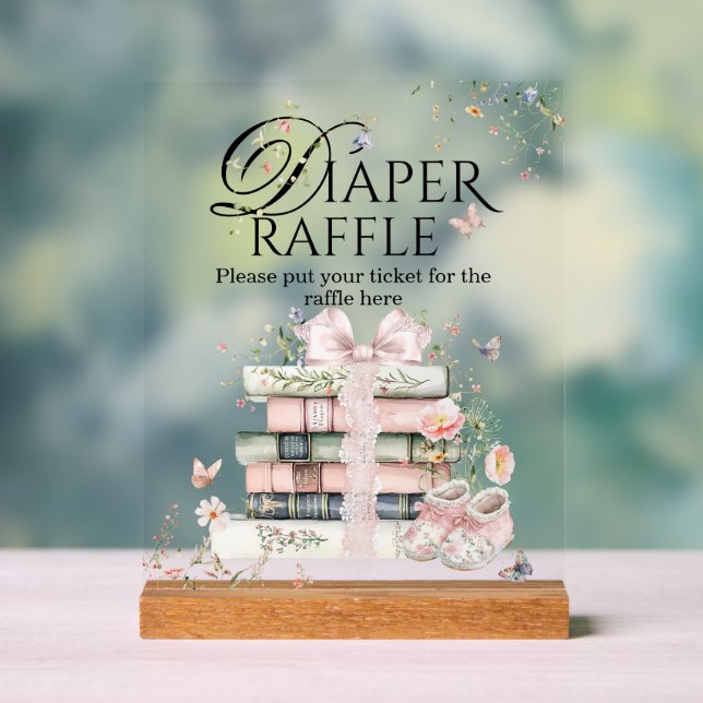 Panneau En Acrylique Un Nouveau Chapitre Commence Floral Livre Bébé Fil (Neutre)