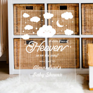 Panneau En Acrylique Un petit morceau de ciel envoyé Baby shower Bienve
