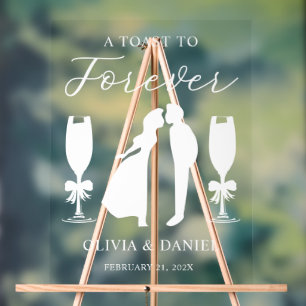 Panneau En Acrylique Un toast à l'éternité Mariage personnalisé