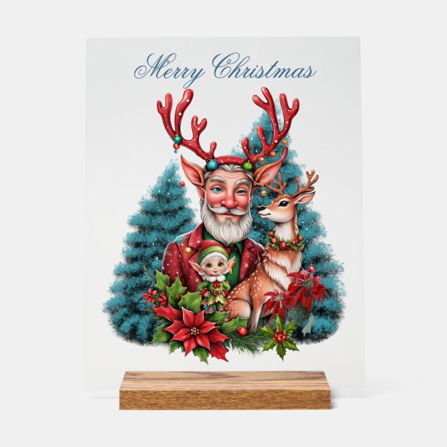 Panneau En Acrylique Une illustration fantaisiste de Noël, (Recto)