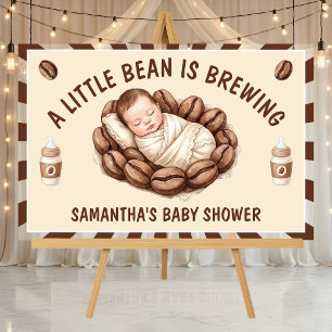 Panneau En Acrylique Une petite fève prépare un café Baby Shower