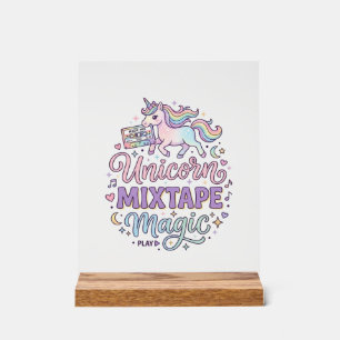 Panneau En Acrylique Unicorn Mixtape Magie Autocollant et T-shirt Adora