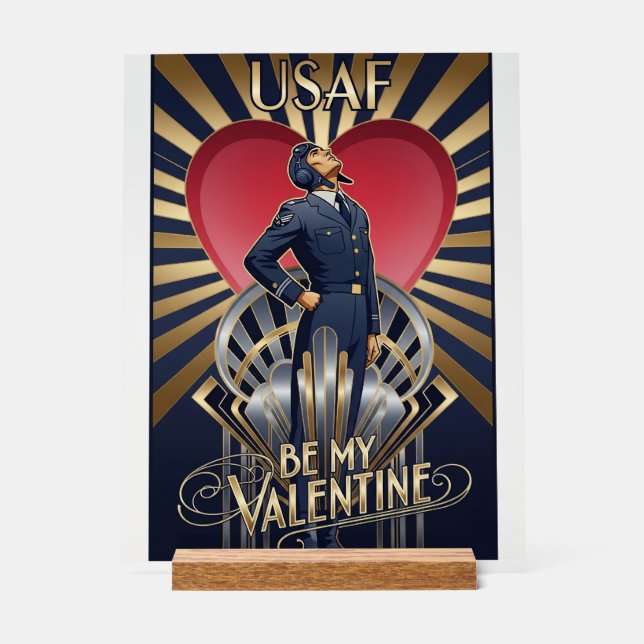 Panneau En Acrylique USAF Art Deco Valentine Edition (Recto)