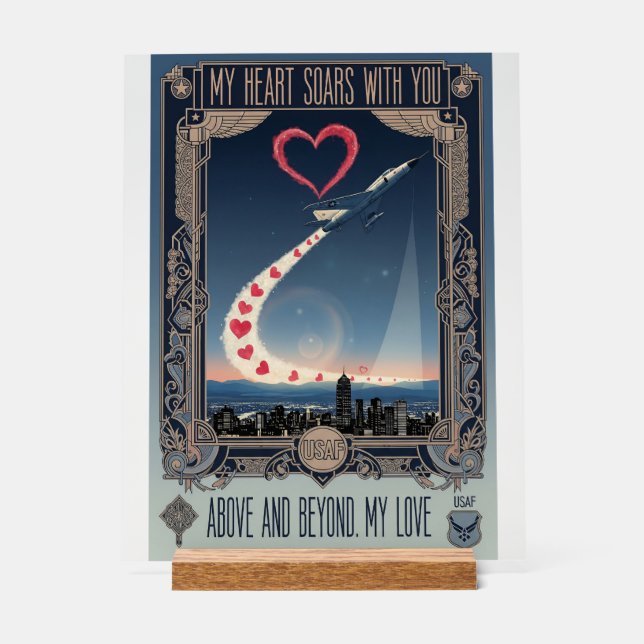 Panneau En Acrylique USAF Art Deco Valentine Edition (Recto)