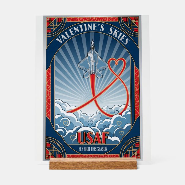 Panneau En Acrylique USAF Art Deco Valentine Edition (Recto)