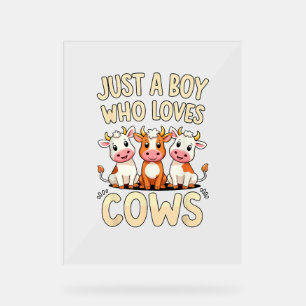 Panneau En Acrylique Vache _ Boys & Toddler, Juste Un Garçon Qui Aime L