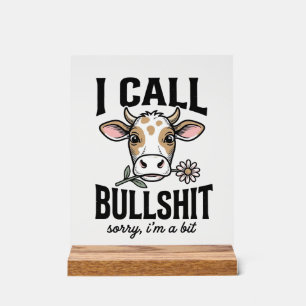 Panneau En Acrylique Vache drôle que j'appelle Design de T-shirt vintag