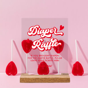 Panneau En Acrylique Valentine Baby shower Déchets Raffle
