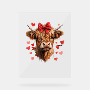 Panneau En Acrylique Valentines Day Highland Coeurs amusants Vallée