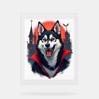 Panneau En Acrylique Vampire Husky Bite