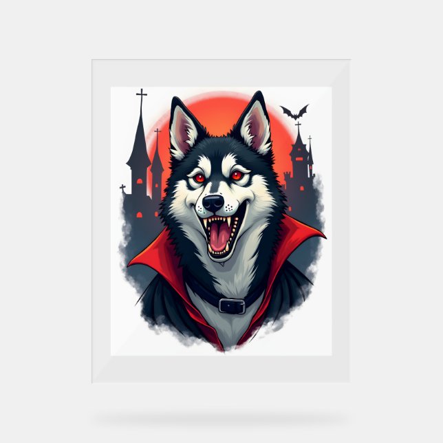 Panneau En Acrylique Vampire Husky Bite (Recto)