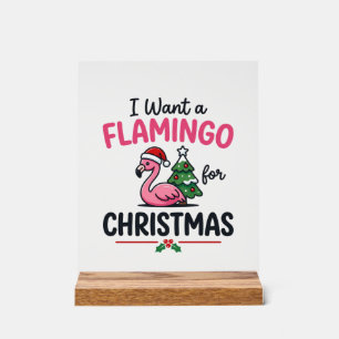 Panneau En Acrylique Vecteur de citation de Noël de flamant rose