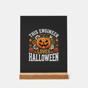 Panneau En Acrylique Vecteur de citrouille d'ingénieur d'Halloween