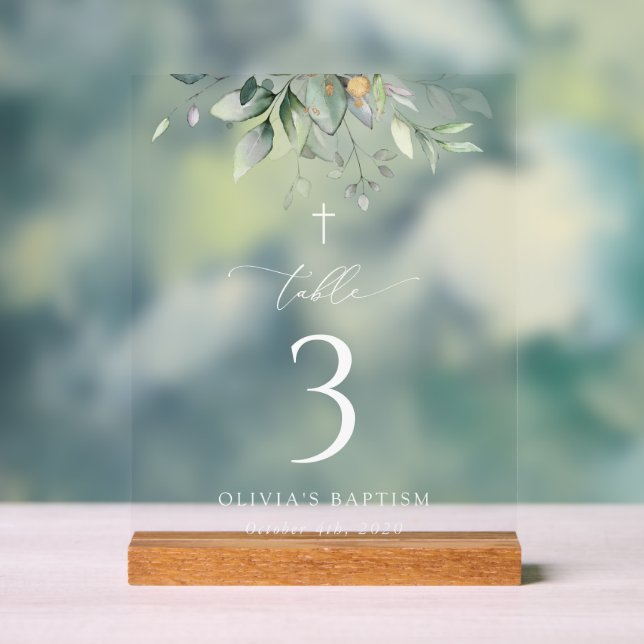 Panneau En Acrylique Végétation, feuilles d'eucalyptus, numéros de tabl (Neutre)