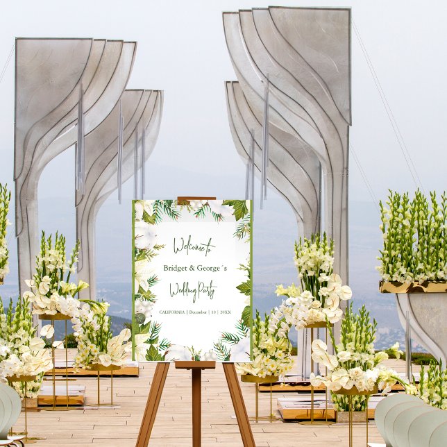 Panneau En Acrylique Végétation florale d'hiver Accueil Mariage dépoli (Créateur téléchargé)