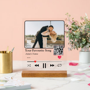 Panneau En Acrylique Veilleuse de code de chanson personnalisée pour co