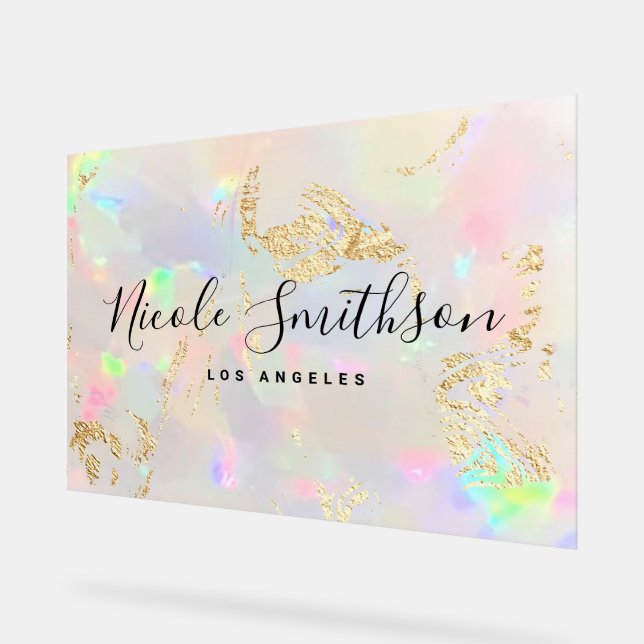 Panneau En Acrylique veines de faux feuillard arrière - plan opal (Angle)