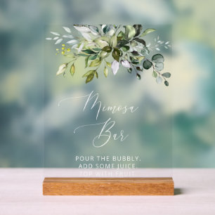 Panneau En Acrylique Verdure, Eucalyptus Feuilles, Boho, Bar Mimosa