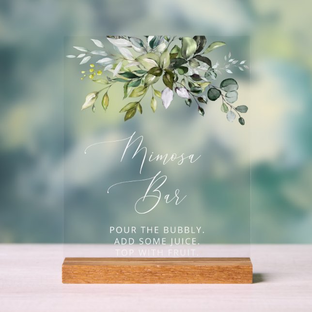 Panneau En Acrylique Verdure, Eucalyptus Feuilles, Boho, Bar Mimosa (Neutre)