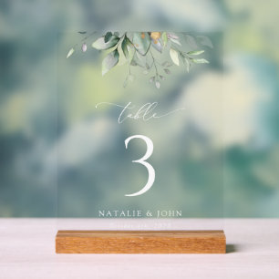 Panneau En Acrylique Verdure, Eucalyptus Feuilles, Boho, numéros de tab