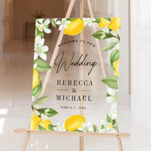 Panneau En Acrylique Verger de Citron Citron Mariage Bienvenue