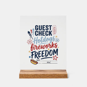 Panneau En Acrylique Vérification des invités patriotiques Feux d'artif