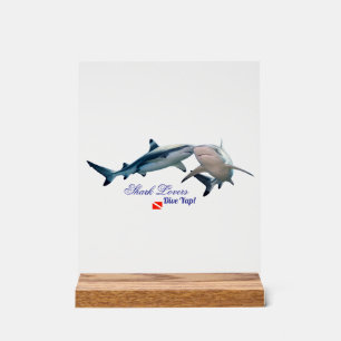 Panneau En Acrylique Verre à shot pour les amoureux des requins mignons