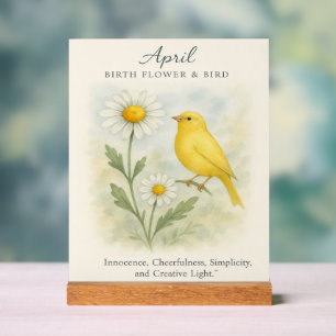 Panneau En Acrylique Verse biblique d'anniversaire d'avril Croix et Rés