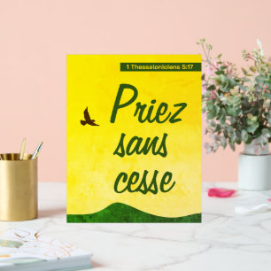 Panneau En Acrylique Verset biblique français Motivation Chrétienne