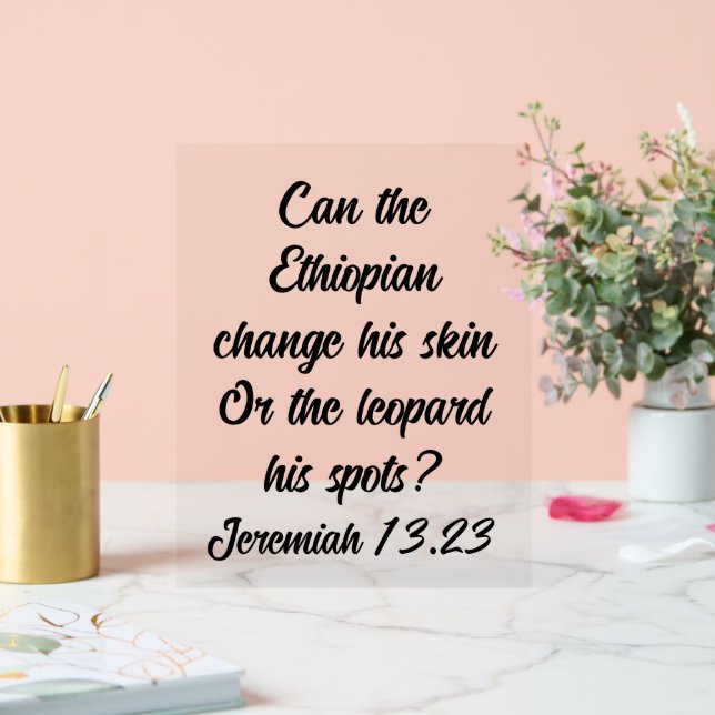 Panneau En Acrylique verset biblique sur l'Éthiopie (Mariage)