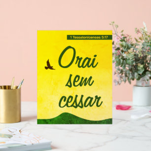 Panneau En Acrylique Verset de la Bible portugaise Motivation Inspi