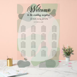 Panneau En Acrylique Vert organique Mariage Abstrait géométrique