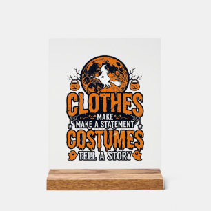 Panneau En Acrylique Vêtements Halloween Vintage Chemise Déclaration de