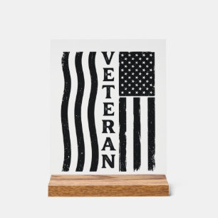 Panneau En Acrylique Vétéran Drapeau Américain Vintage Vector Design de