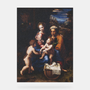 Panneau En Acrylique Vierge Marie et Enfant avec Jean-Baptiste