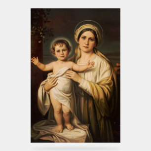 Panneau En Acrylique Vierge Marie tenant l'enfant Jésus