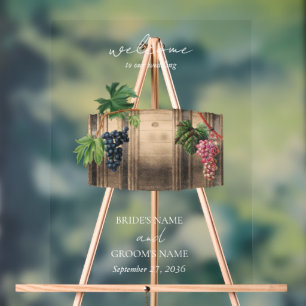 Panneau En Acrylique Vin rustique Barrel Vignoble Mariage
