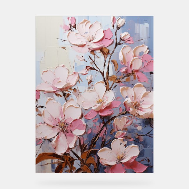 Panneau En Acrylique Vinca - Floral Impasto (Recto)