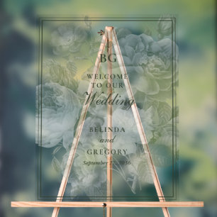 Panneau En Acrylique Vintage Botanique Vert Jardin Mariage Thème