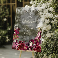 Vintage Burgundy Gold Alice en Wonderland Mariage