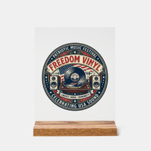 Panneau En Acrylique Vinyle de la liberté Patriotique Disque vinyle pat