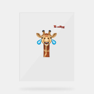 Panneau En Acrylique visage de girafe en pleurs émotionnels