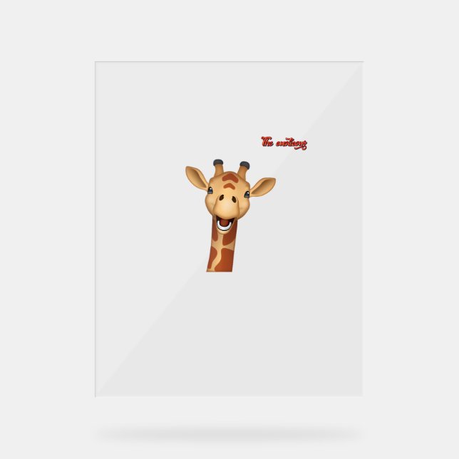 Panneau En Acrylique visage de girafe enthousiaste emoji (Recto)
