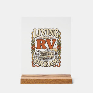 Panneau En Acrylique Vivre le rêve de la caravane Conception de chemise