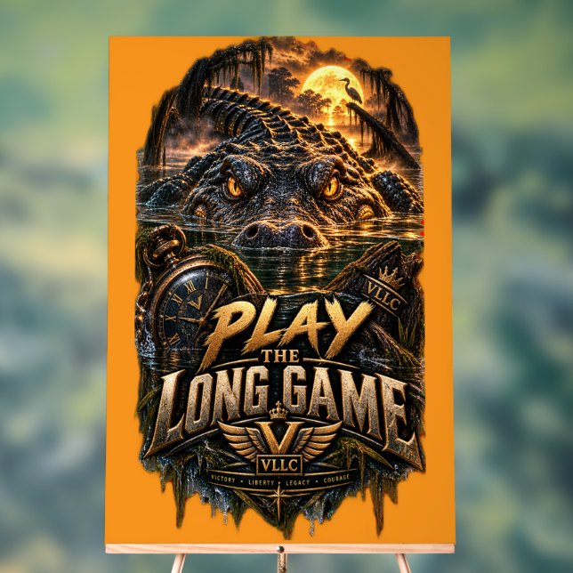 Panneau En Acrylique VLLC Play The Long Game Motivation Alligator Art (Neutre)