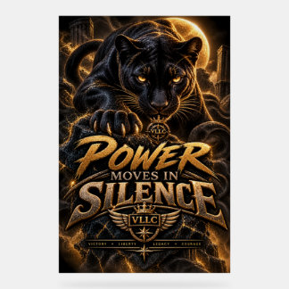 Panneau En Acrylique VLLC Power Moves In Silence Black Panther Motivati